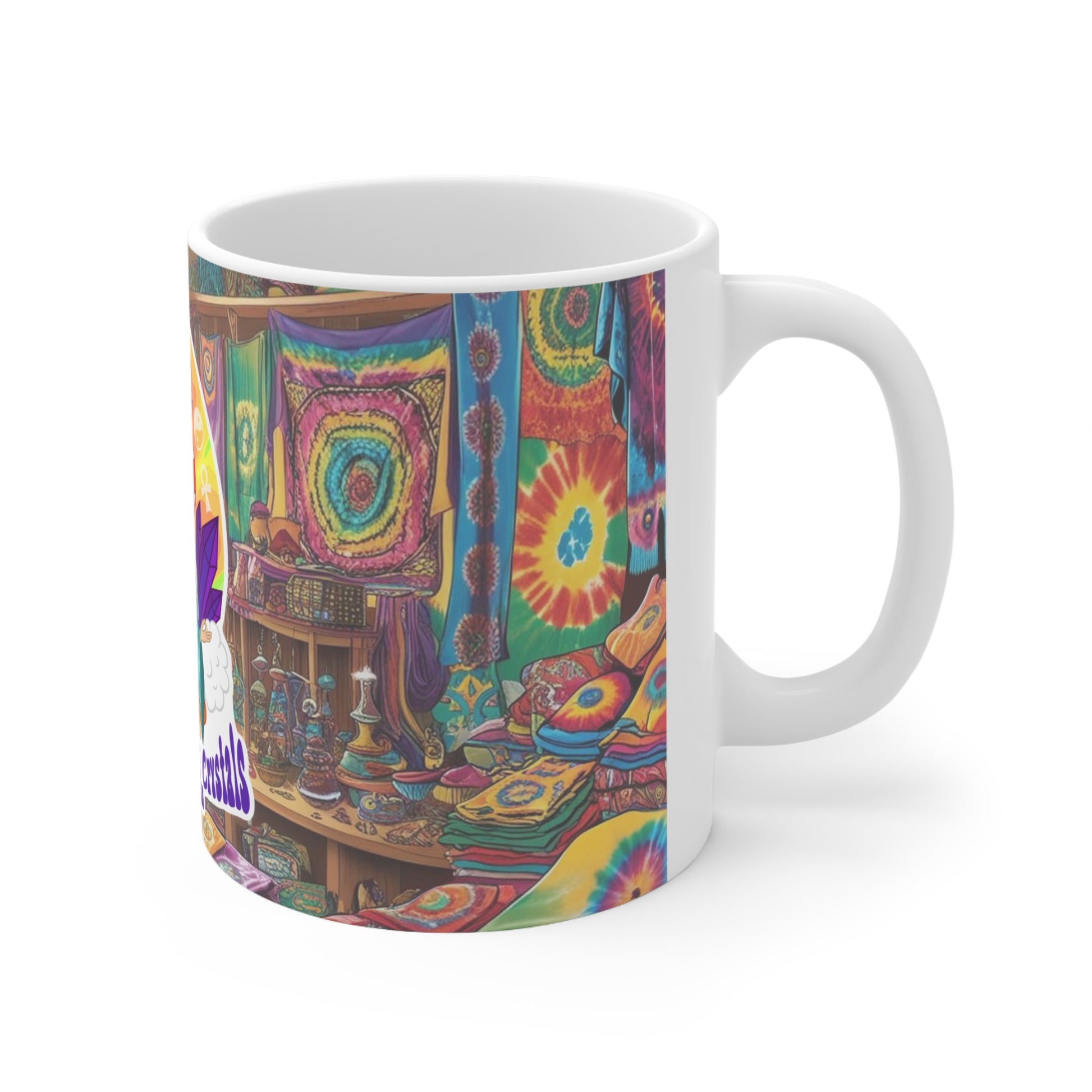 Hippy crystal shop, new-age ceramic coffee cup, 11oz, 15oz. Alternative: Boho vibes