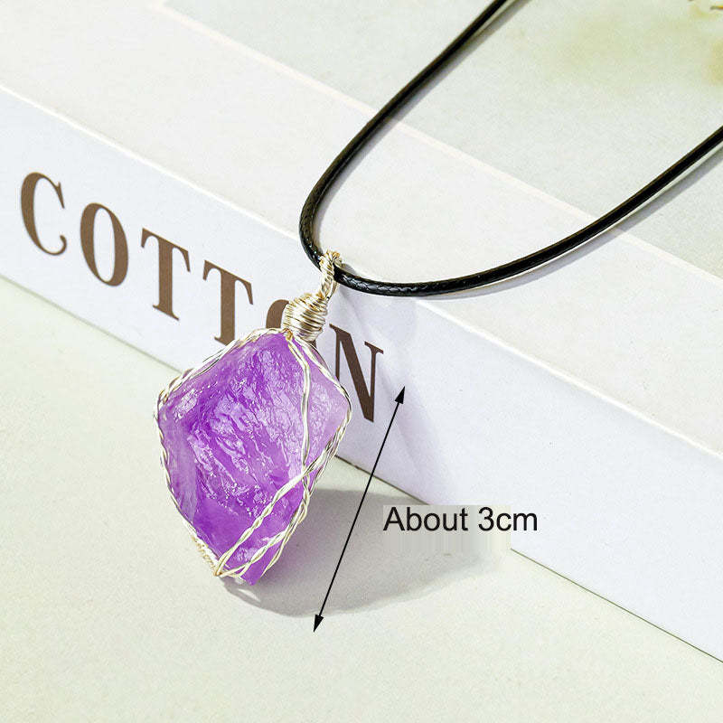 Raw Stone - Wire Wrapped Pendant
