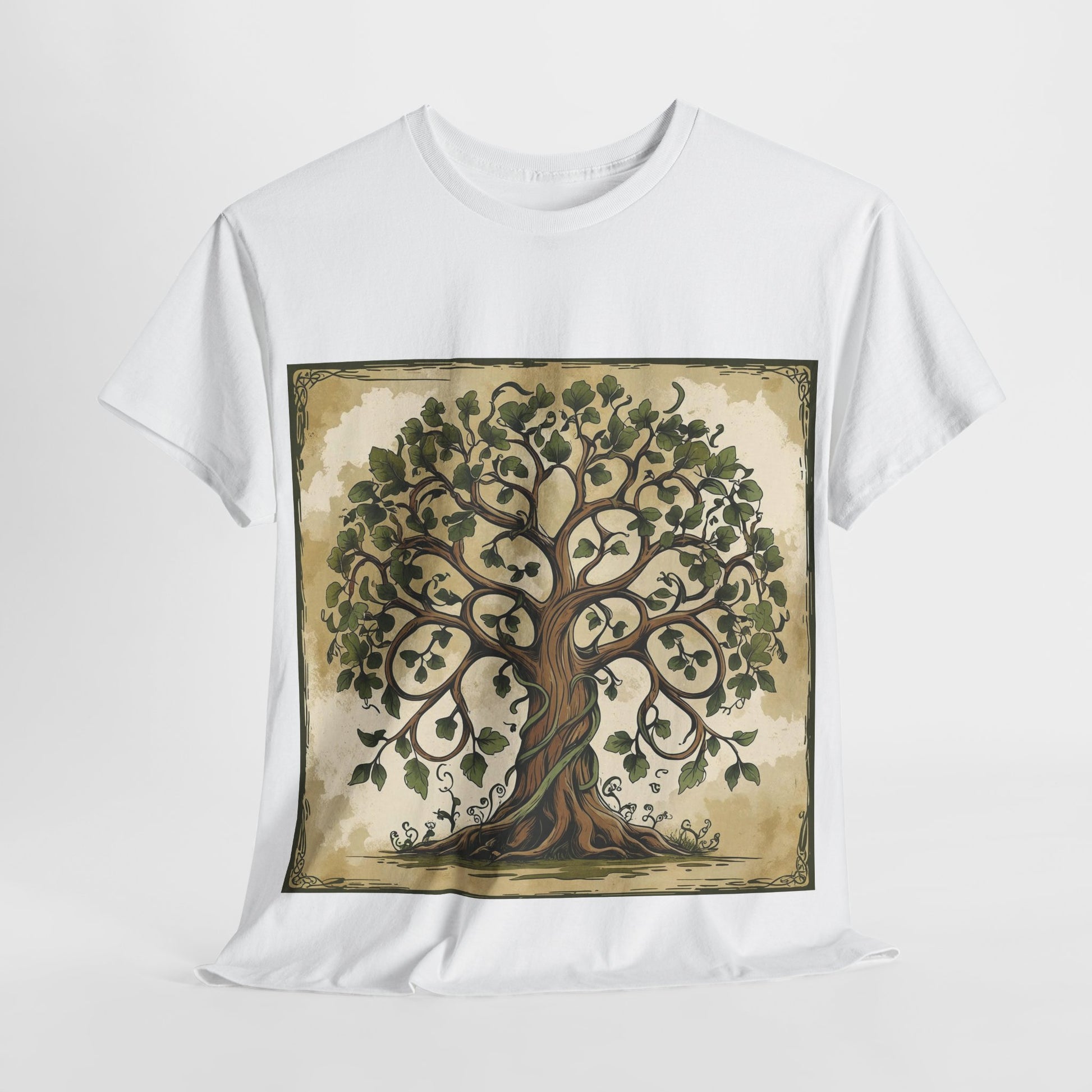 Unisex Heavy Cotton Tee with Nature and Crystal Designs, Bohemian T-Shirt, Tree of Life Tee, Gift for Yogis, Festival Apparel, [...]