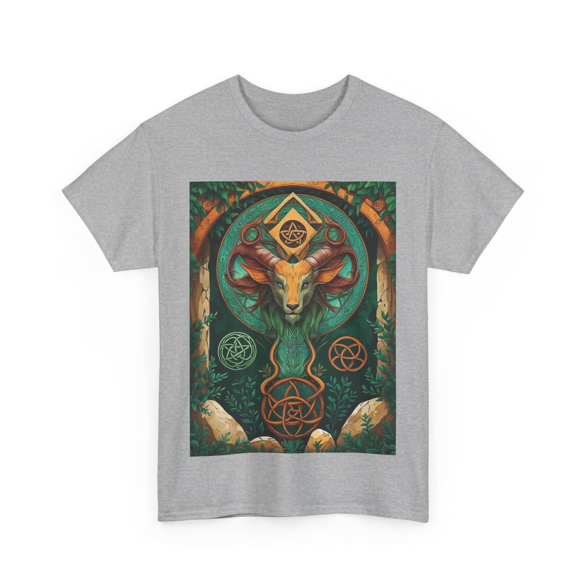 Mystical Graphic Tee, Unisex Heavy Cotton Tee, Bohemian Style Shirt, Gift for Spirituality, Witchy Fashion, Crystal Lover T-Shirt