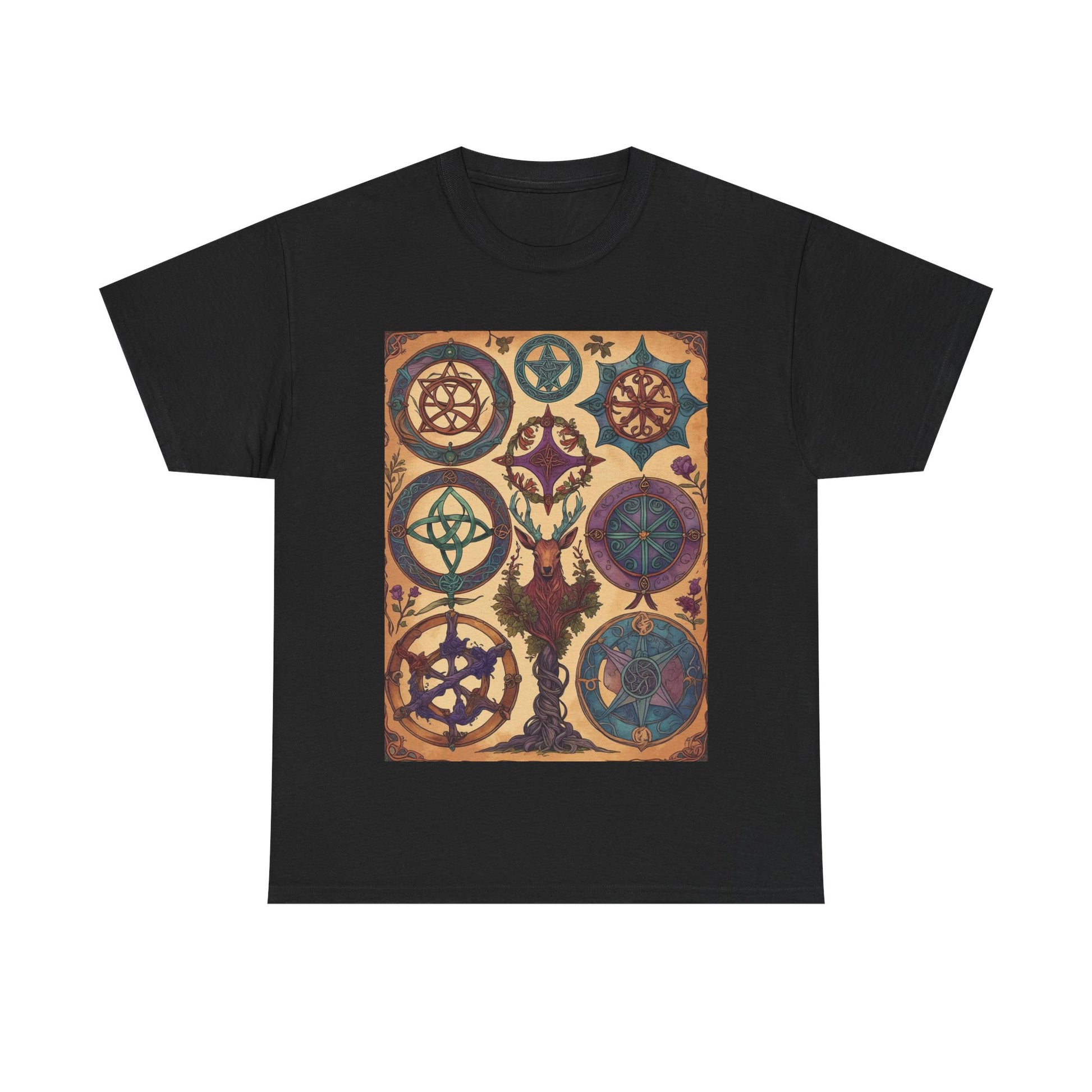 Mystical Art Unisex Heavy Cotton Tee, Trendy T-Shirt, Spiritual Vibes Tee, Gifting for Holidays, Everyday Wear
