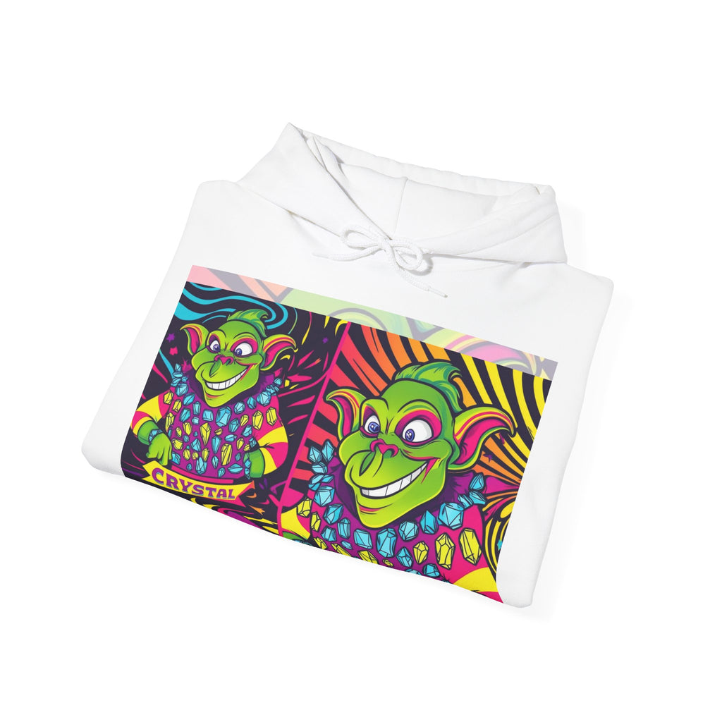 A Custom - Vibrant Crysta Goblin l-Themed Unisex Hoodie - "Get Ya Rocks Off Crystals" Design