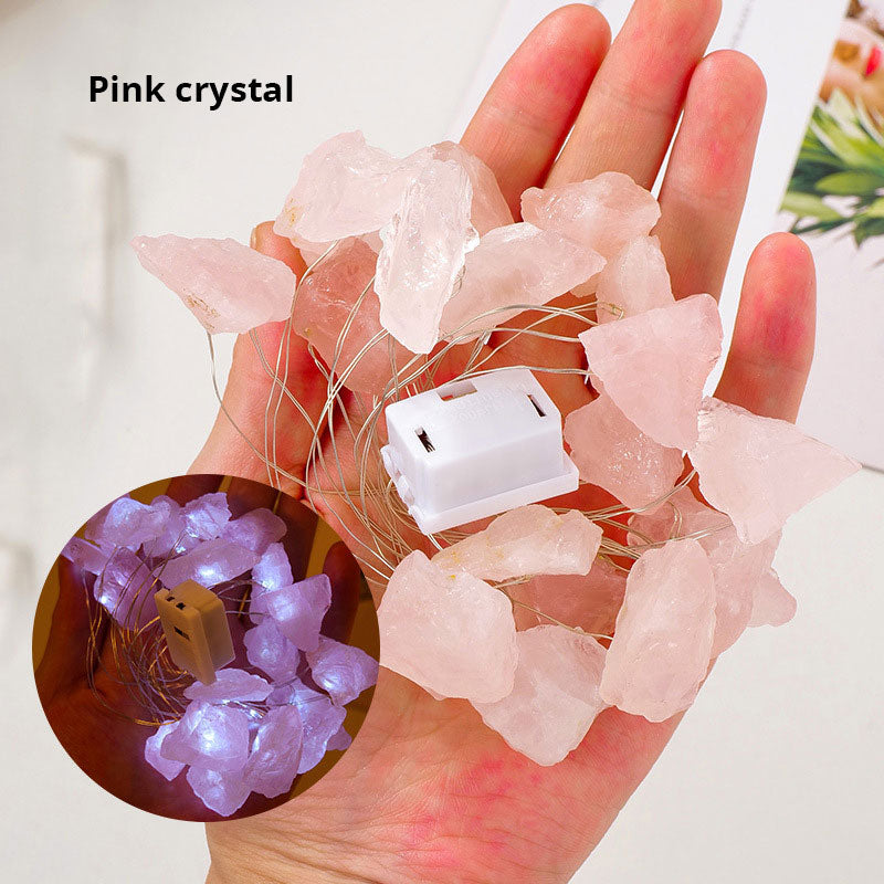 Natural Raw Stone - LED Light Strings - Multi Stone