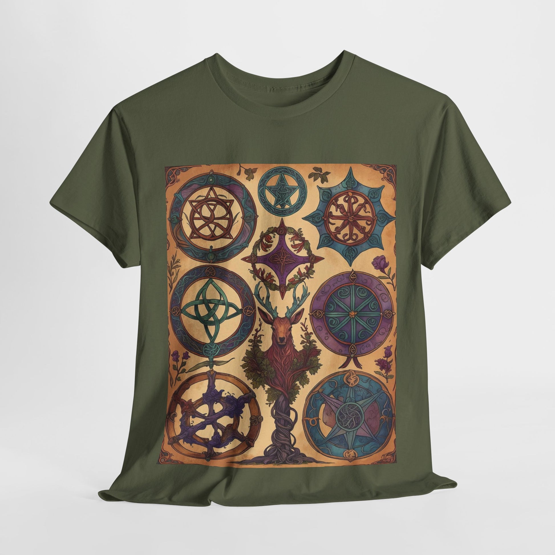 Mystical Art Unisex Heavy Cotton Tee, Trendy T-Shirt, Spiritual Vibes Tee, Gifting for Holidays, Everyday Wear