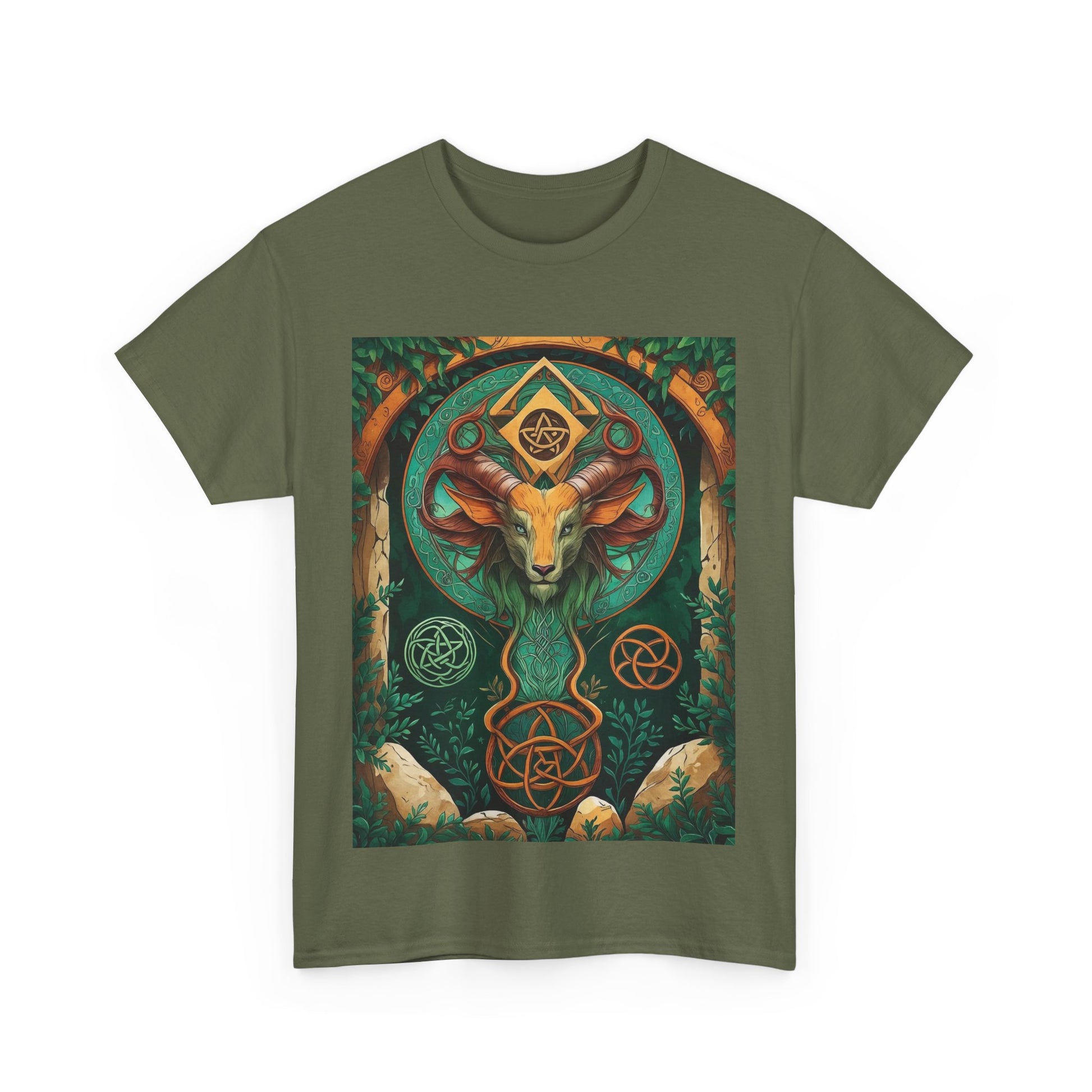 Mystical Graphic Tee, Unisex Heavy Cotton Tee, Bohemian Style Shirt, Gift for Spirituality, Witchy Fashion, Crystal Lover T-Shirt