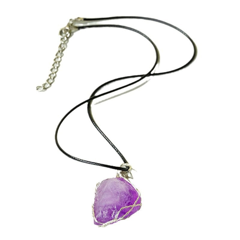 Raw Stone - Wire Wrapped Pendant