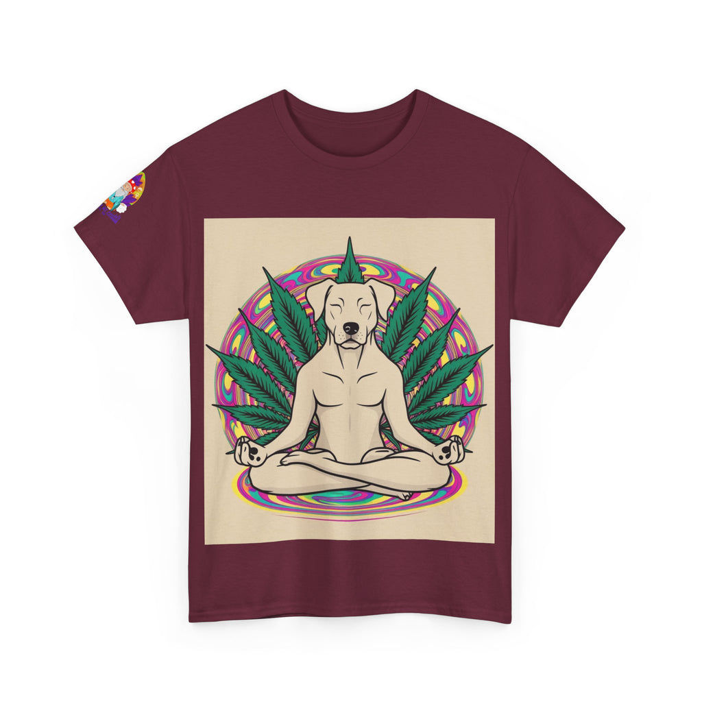 A Custom - Meditating Dog Unisex Heavy Cotton Tee - Chill Vibes Tee for Dog Lovers