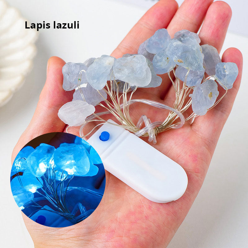 Natural Raw Stone - LED Light Strings - Multi Stone