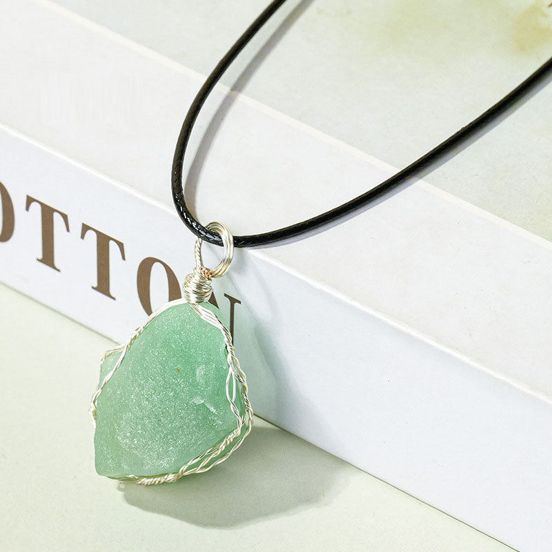 Raw Stone - Wire Wrapped Pendant