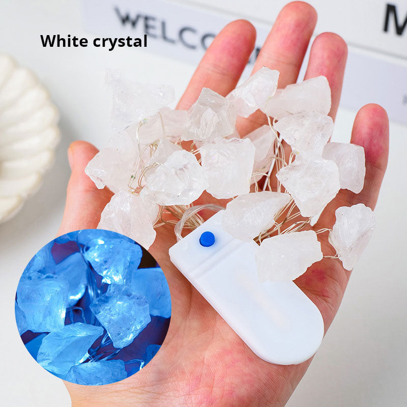 Natural Raw Stone - LED Light Strings - Multi Stone
