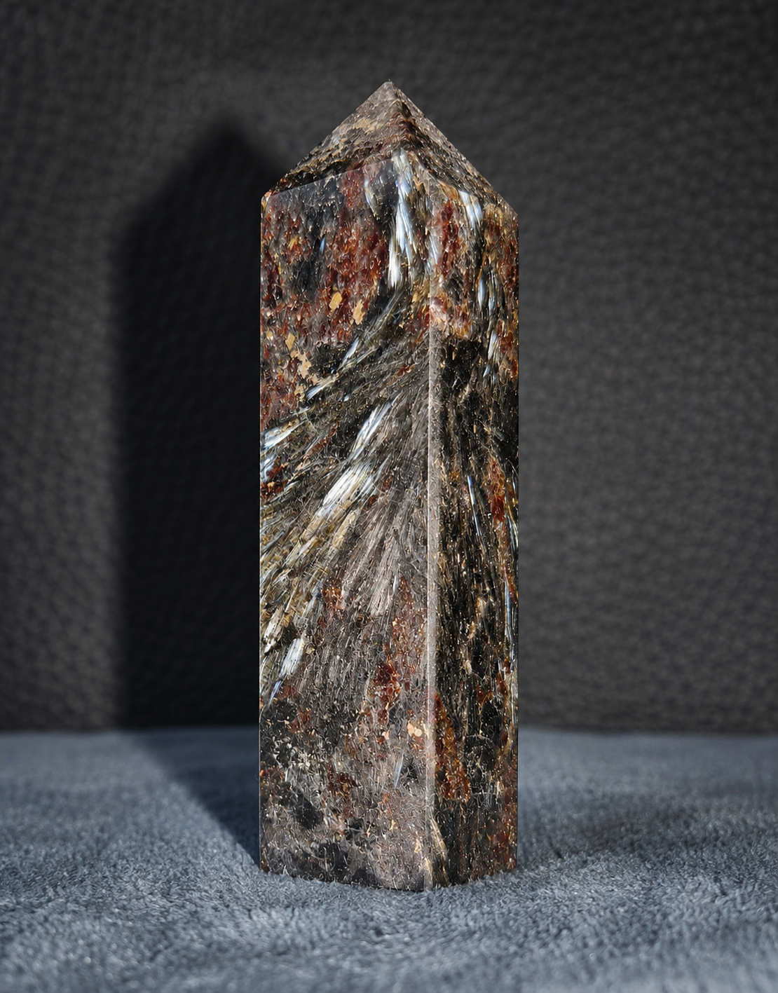 Astrophyllite & Garnet Obelisk - Transformation, Insight & Clarity