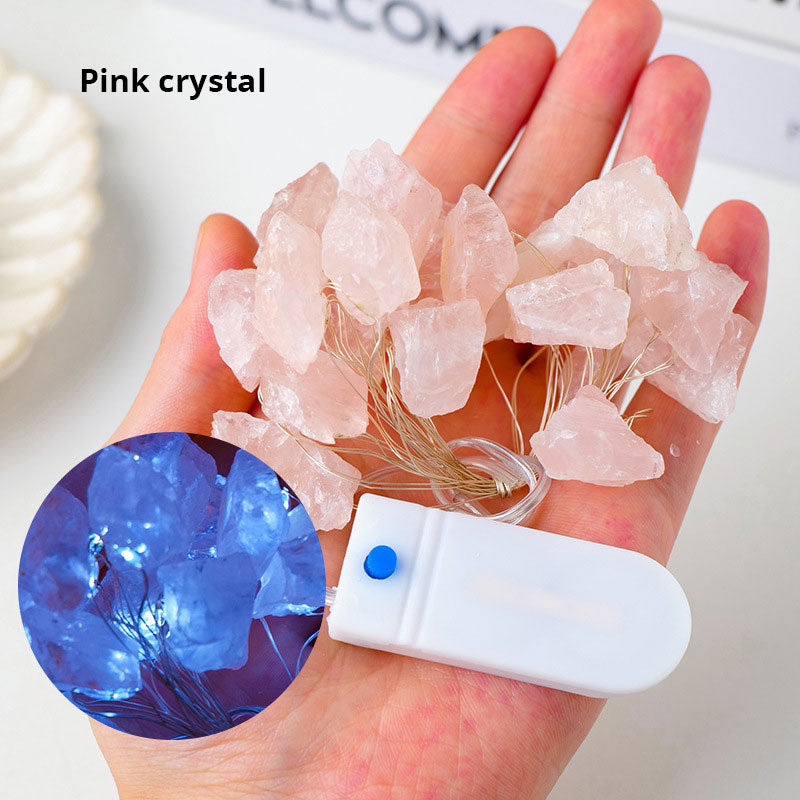 Natural Raw Stone - LED Light Strings - Multi Stone