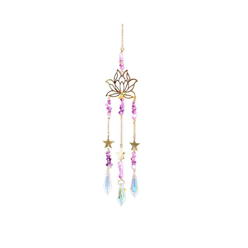 Amethyst Lotus Flower Hanging Suncatcher