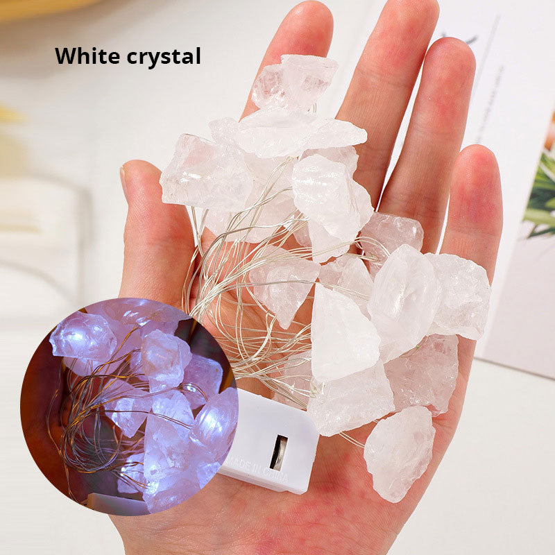 Natural Raw Stone - LED Light Strings - Multi Stone