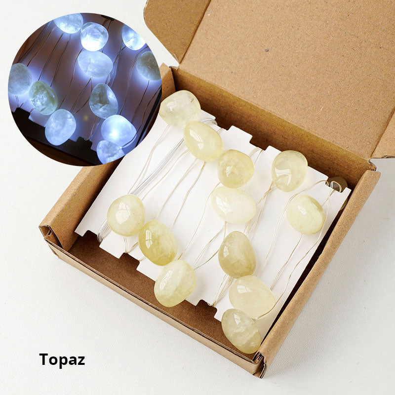 Natural Raw Stone - LED Light Strings - Multi Stone