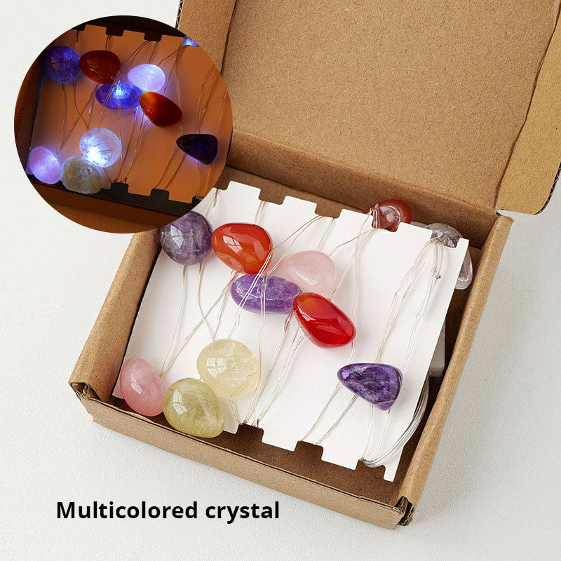 Natural Raw Stone - LED Light Strings - Multi Stone