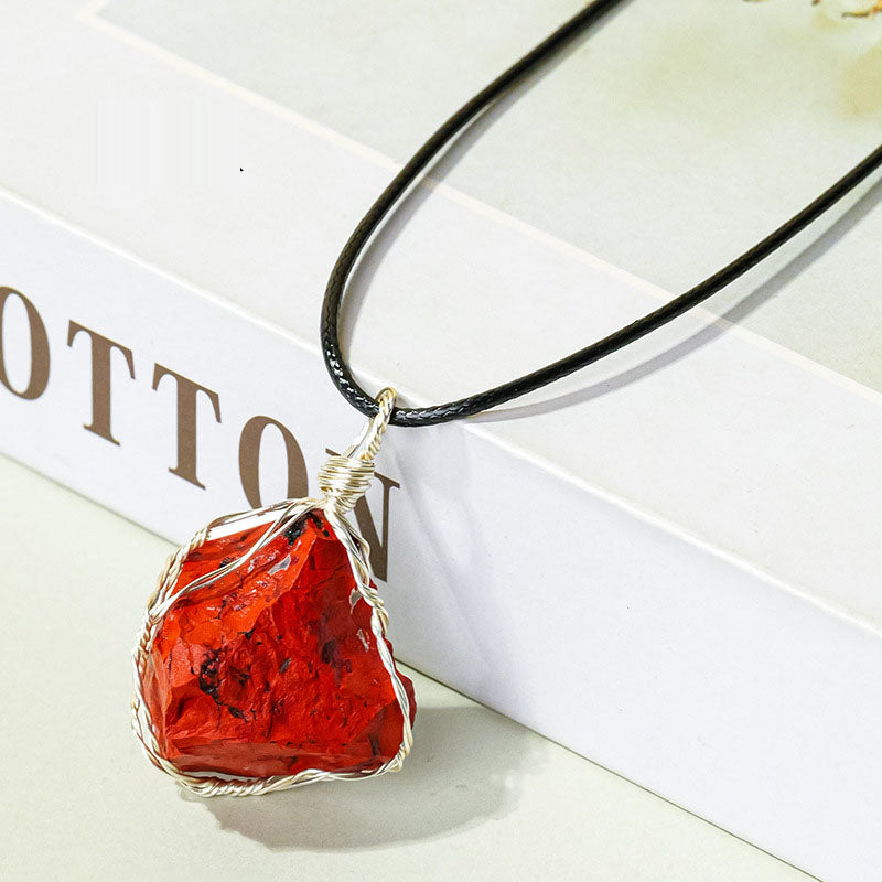Raw Stone - Wire Wrapped Pendant
