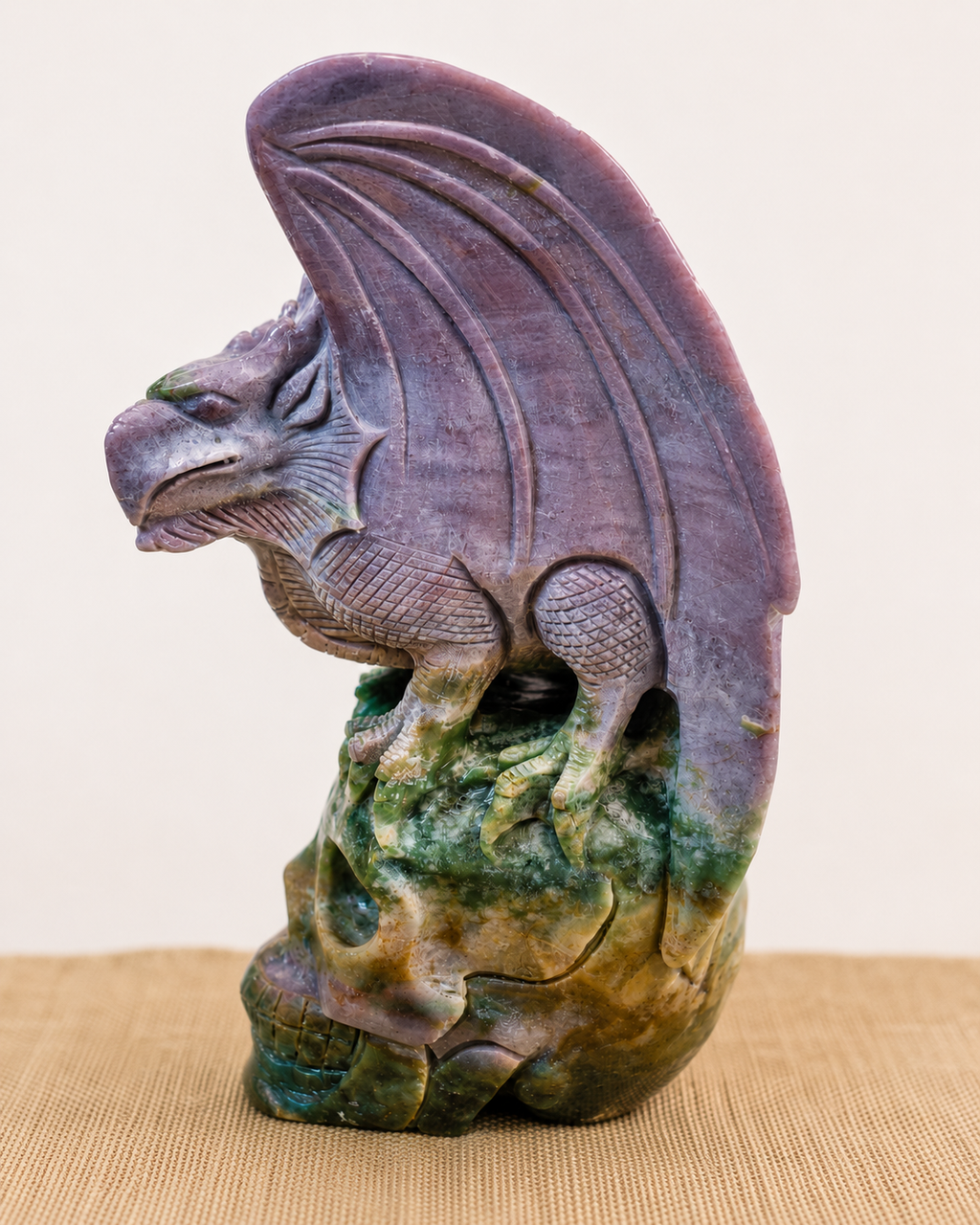 Ocean Jasper Griffin Carving - Stress Relief