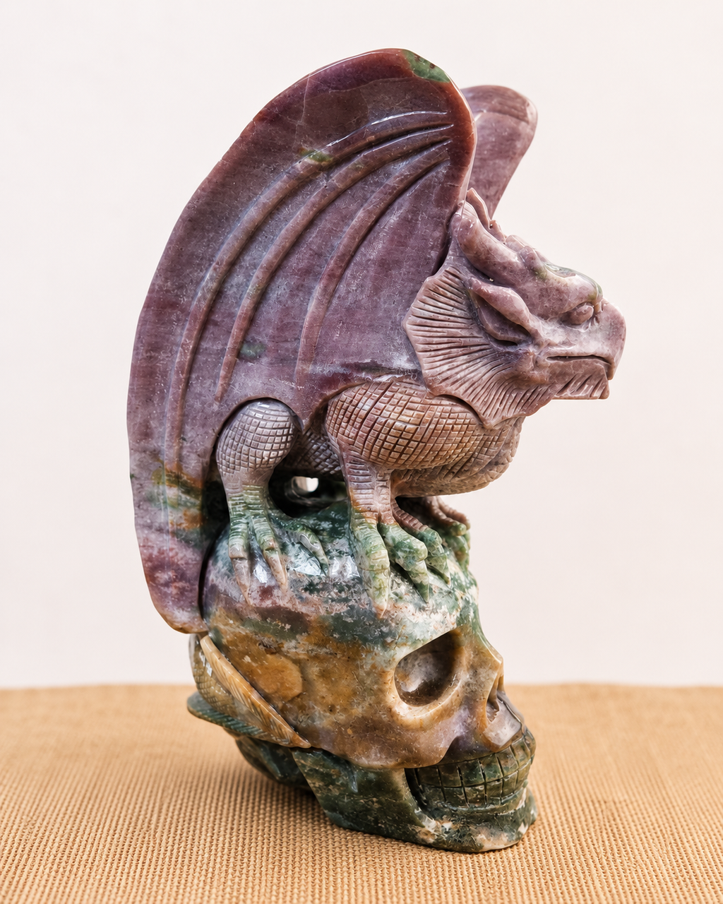 Ocean Jasper Griffin Carving - Stress Relief