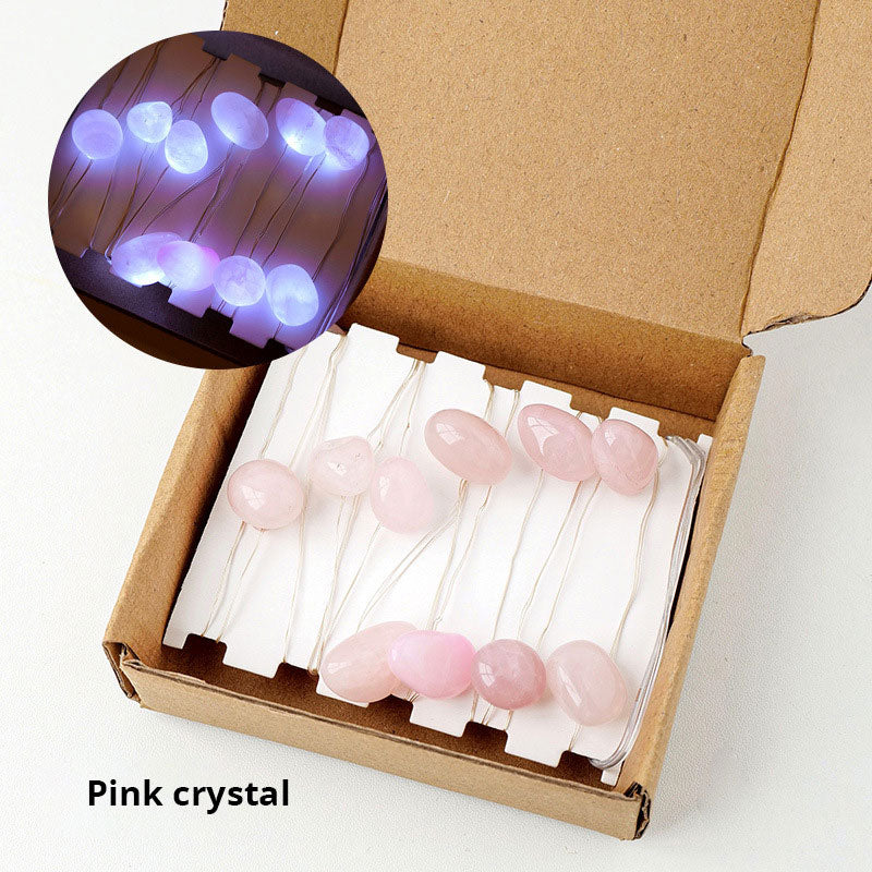 Natural Raw Stone - LED Light Strings - Multi Stone
