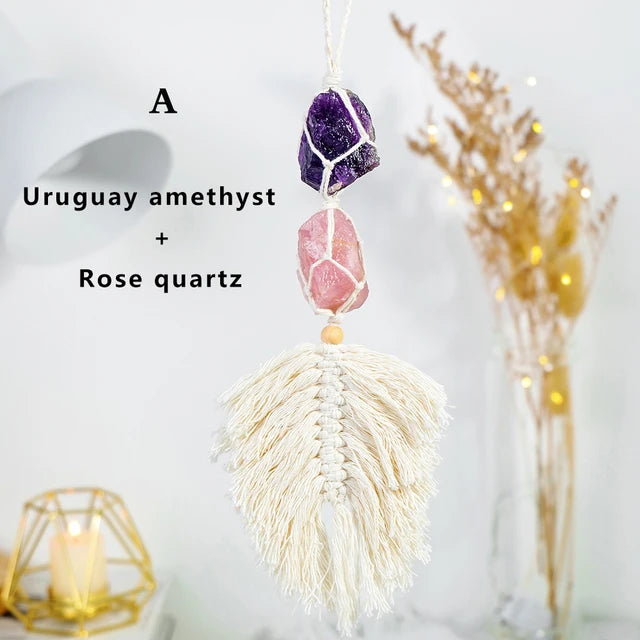 Raw Stone Handmade Woven Dream/Sun Catcher