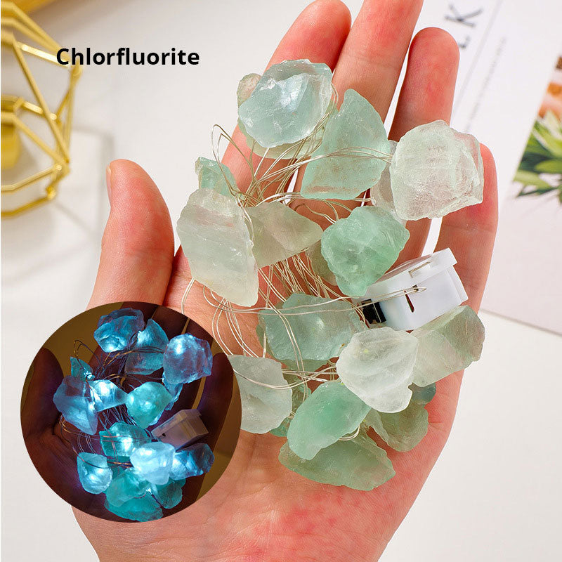 Natural Raw Stone - LED Light Strings - Multi Stone