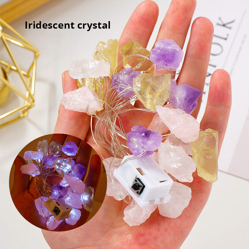 Natural Raw Stone - LED Light Strings - Multi Stone