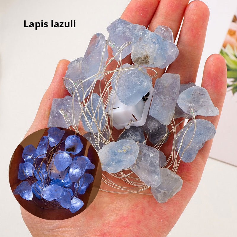 Natural Raw Stone - LED Light Strings - Multi Stone