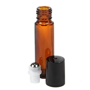 *Equipment - Essential Oil Roller Bottle - 10ml Amber Glass