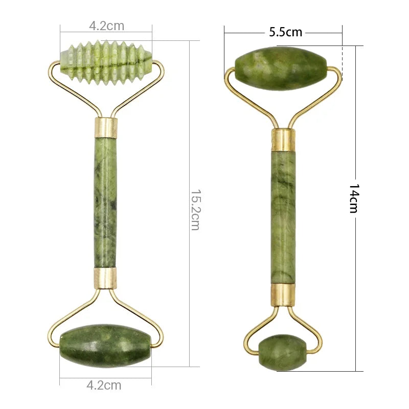 Face Massager Roller - Rose Quartz Jade Stone Crystal