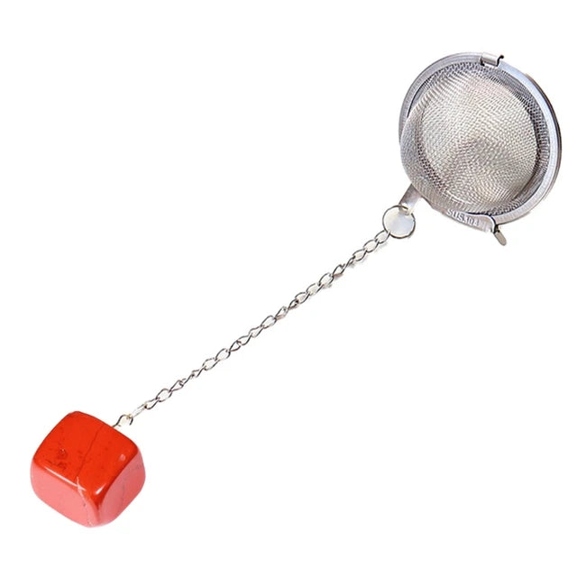 Loose Tea Leaf Infuser with natural Crystal Stone