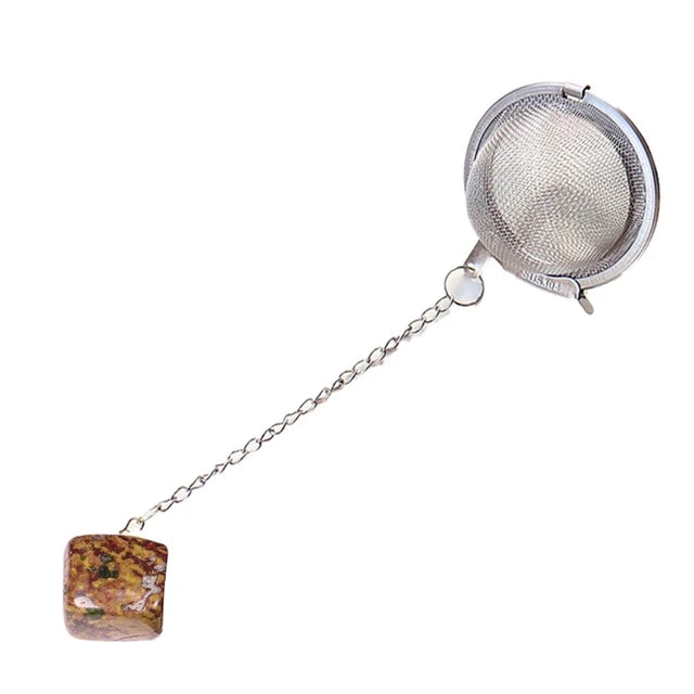Loose Tea Leaf Infuser with natural Crystal Stone