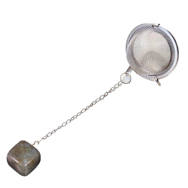 Loose Tea Leaf Infuser with natural Crystal Stone