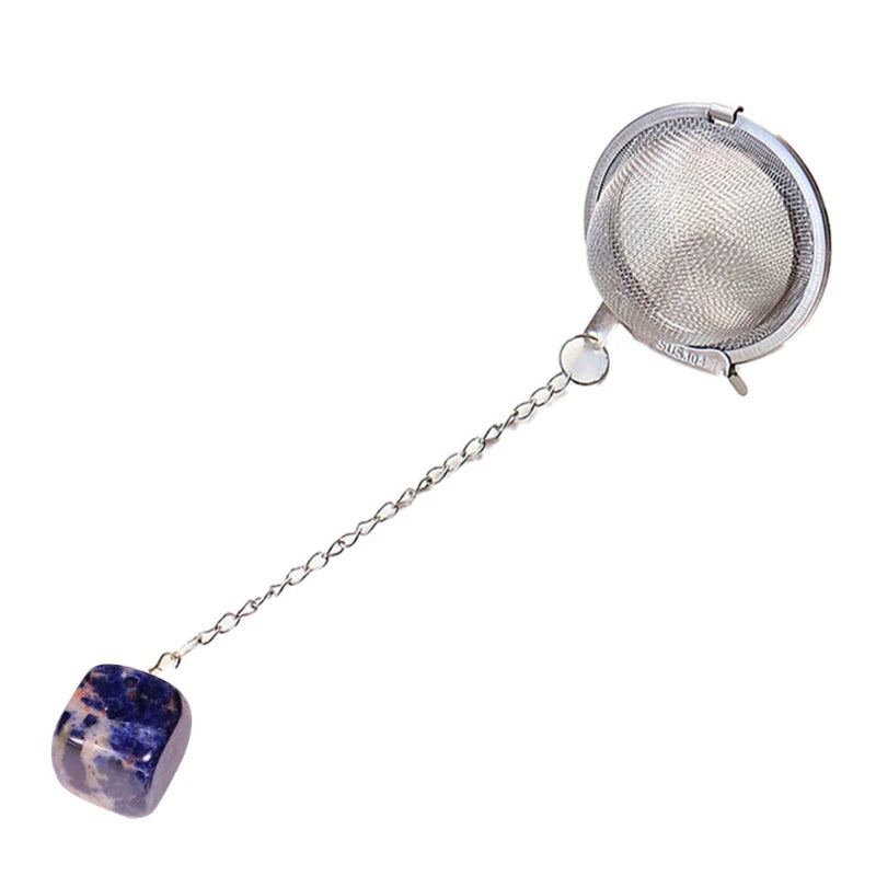 Loose Tea Leaf Infuser with natural Crystal Stone