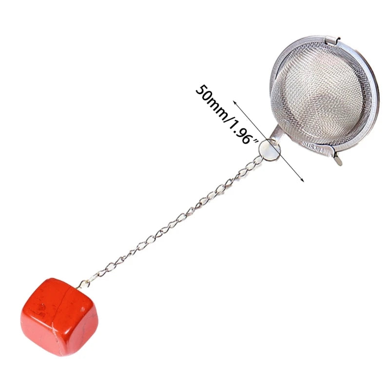 Loose Tea Leaf Infuser with natural Crystal Stone