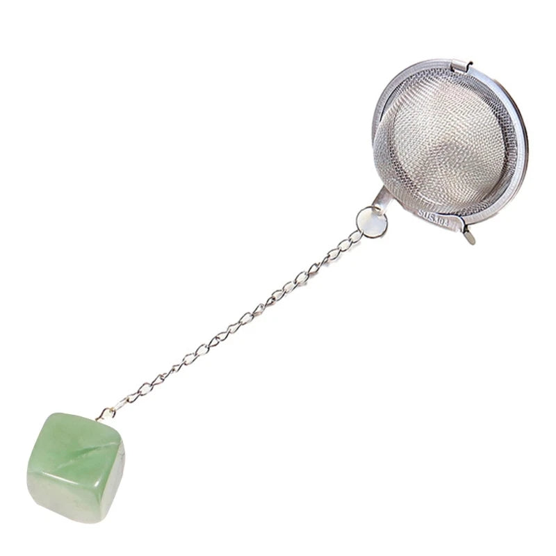 Loose Tea Leaf Infuser with natural Crystal Stone