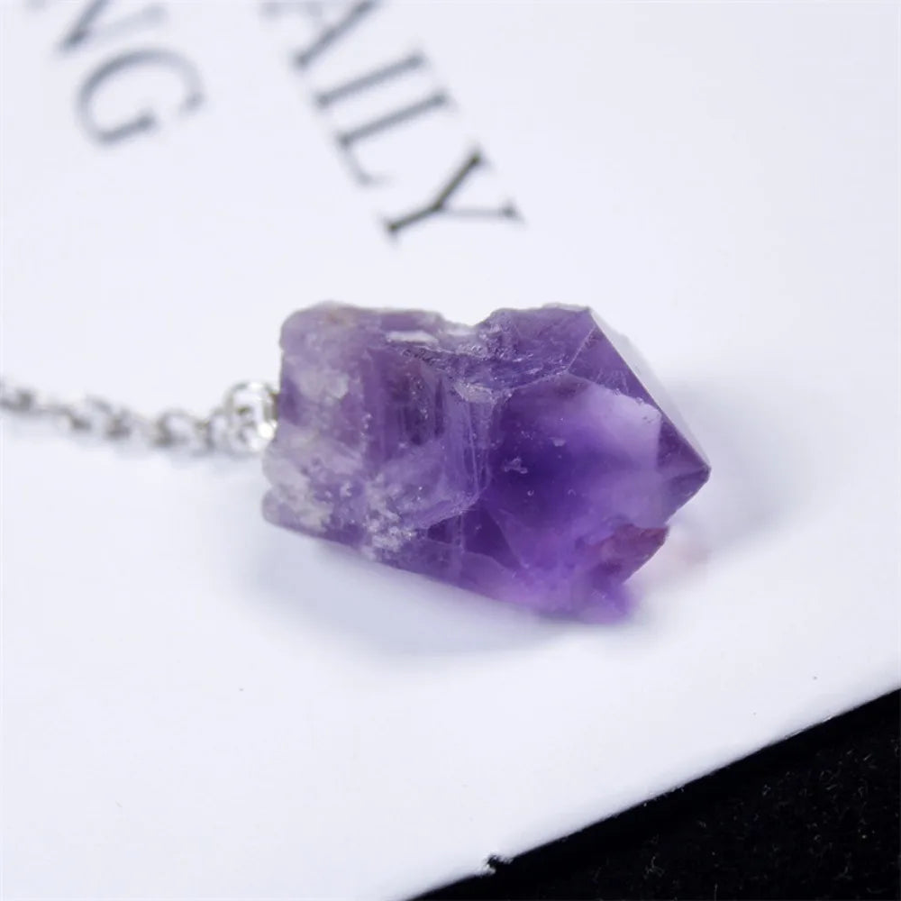 Natural Crystal Stone Tea Infuser With Chain - Chunky Stone