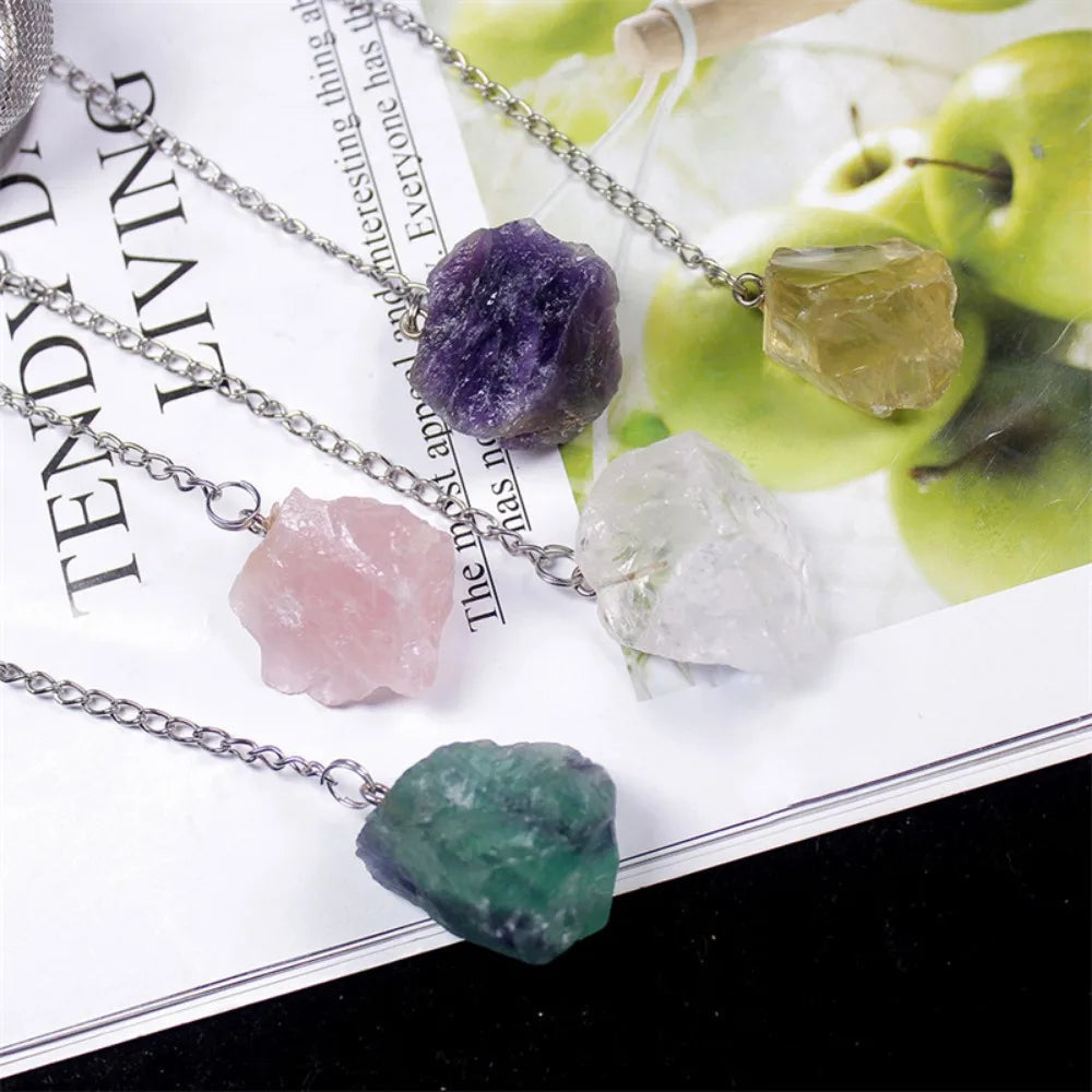 Natural Crystal Stone Tea Infuser With Chain - Chunky Stone