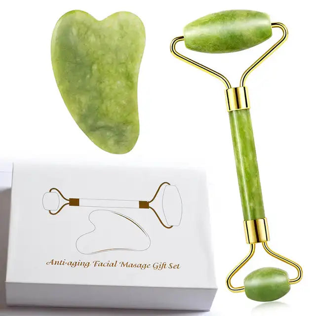 Natural Roller for Face - Facial Gua Sha - Box Set