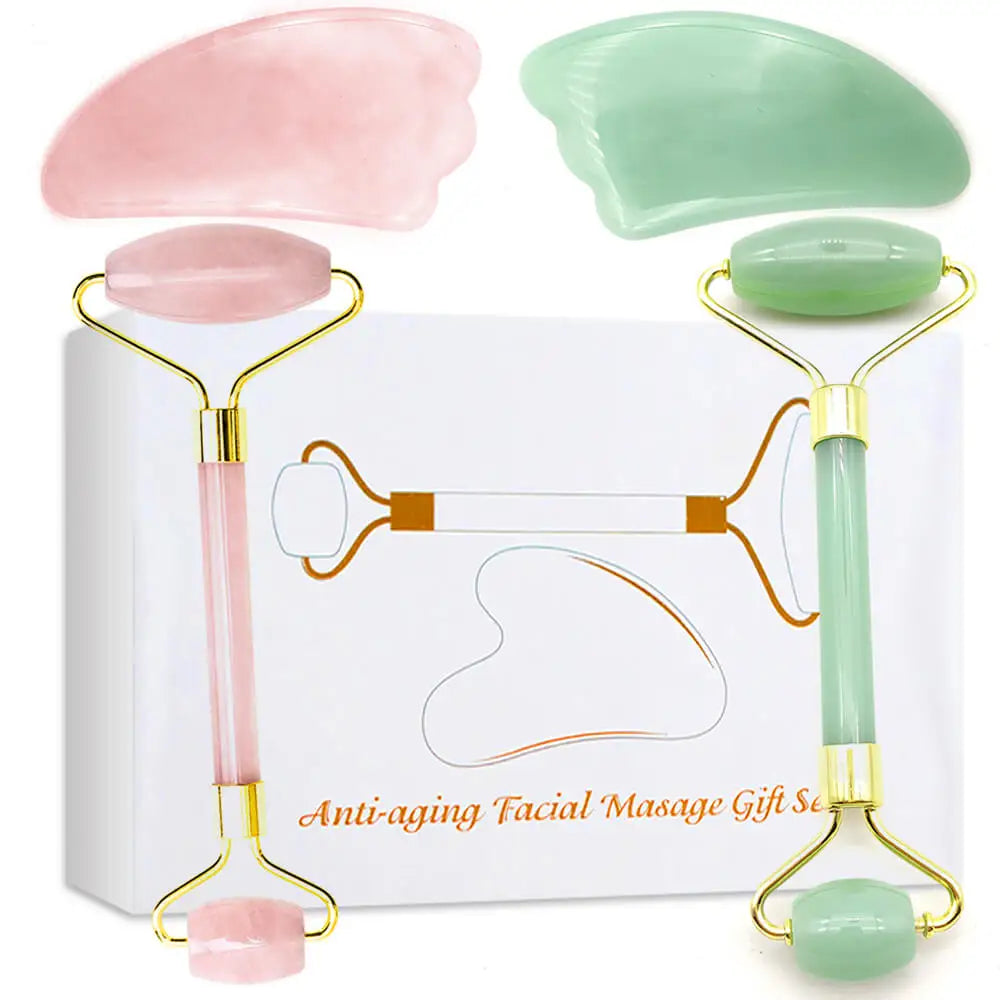 Natural Roller for Face - Facial Gua Sha - Box Set