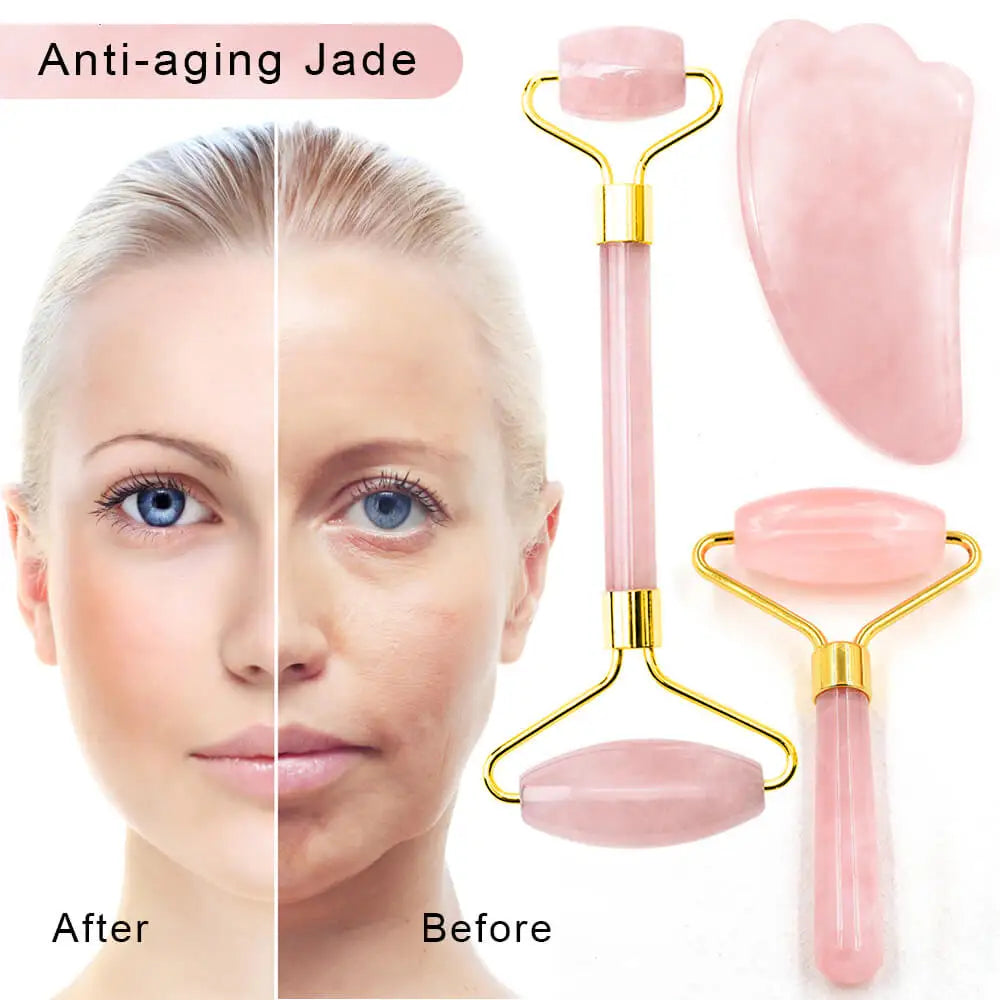Natural Roller for Face - Facial Gua Sha - Box Set
