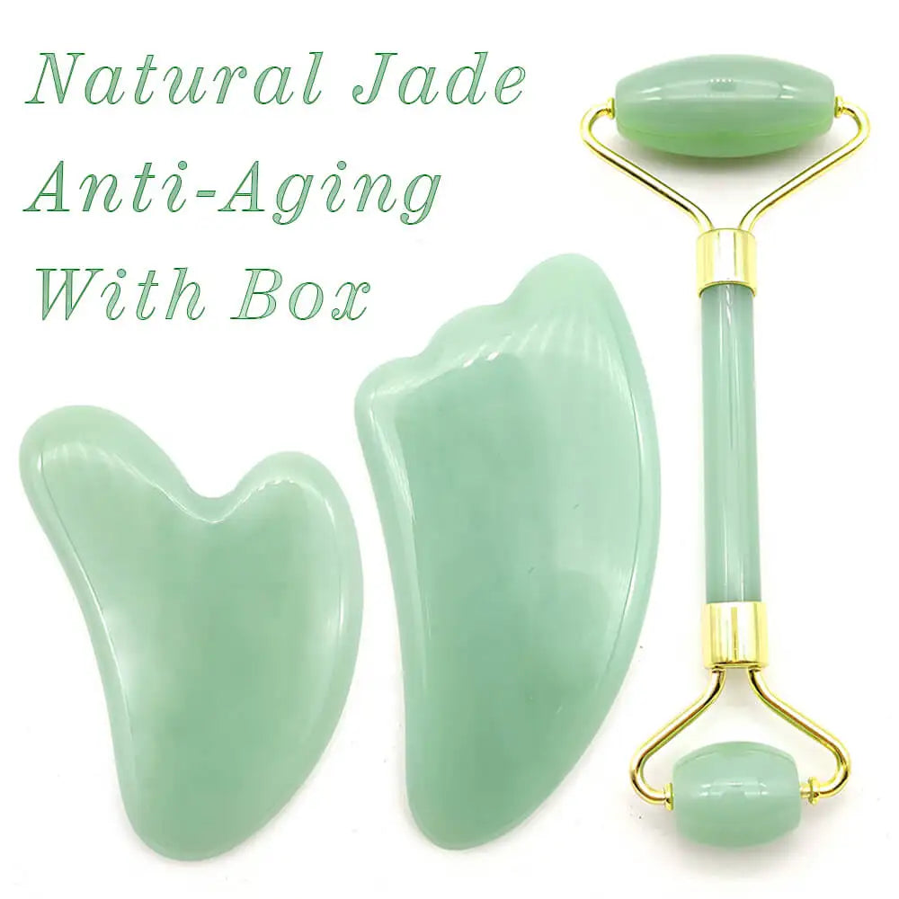 Natural Roller for Face - Facial Gua Sha - Box Set