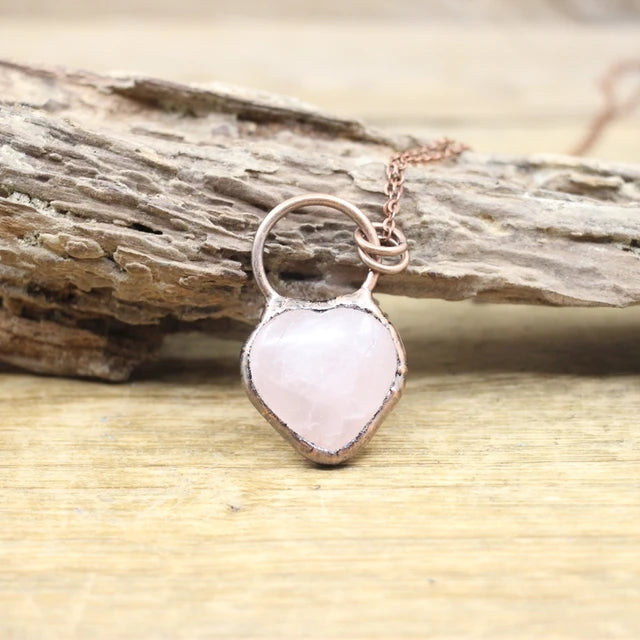 Natural Stone - Antique style Soldered Metallic Pendant