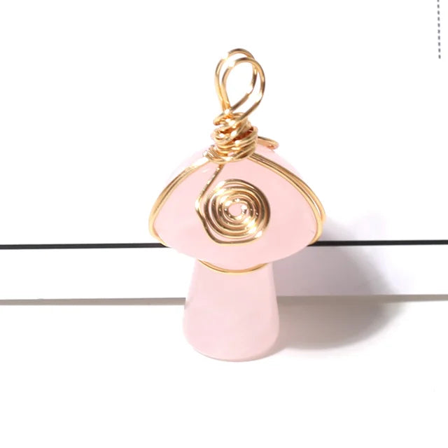 Natural Stone Mushroom Shape Pendant