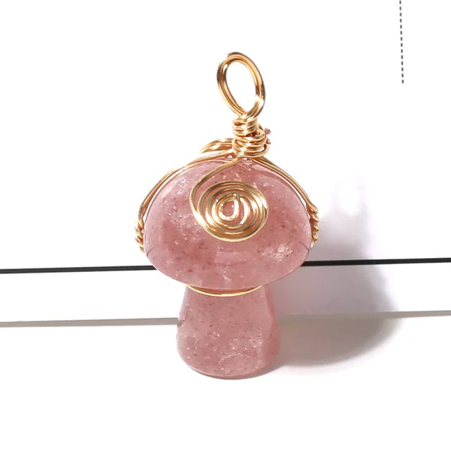 Natural Stone Mushroom Shape Pendant