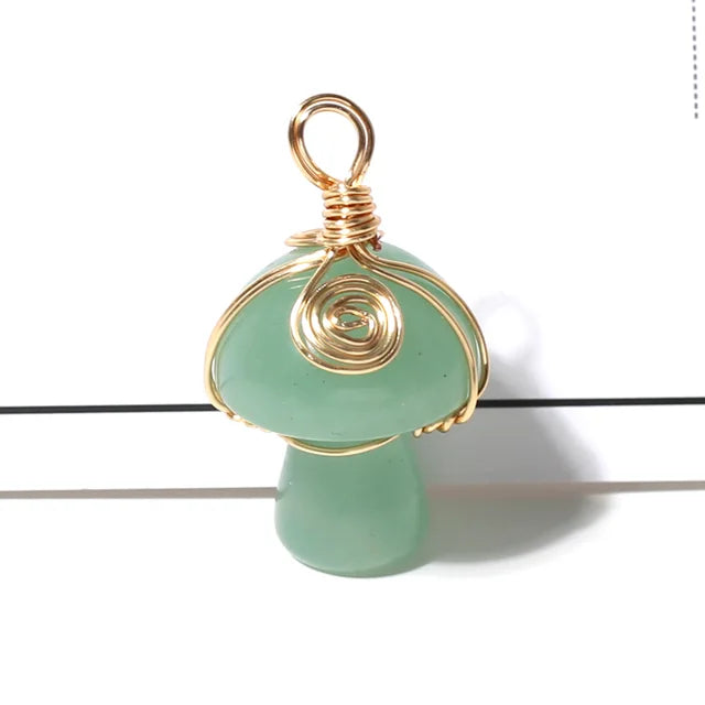 Natural Stone Mushroom Shape Pendant