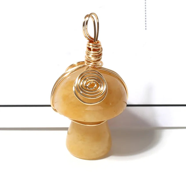 Natural Stone Mushroom Shape Pendant