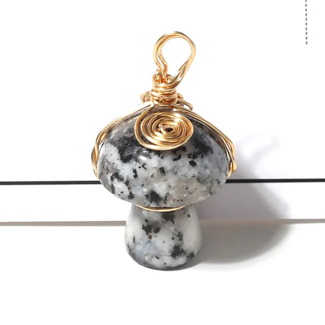 Natural Stone Mushroom Shape Pendant
