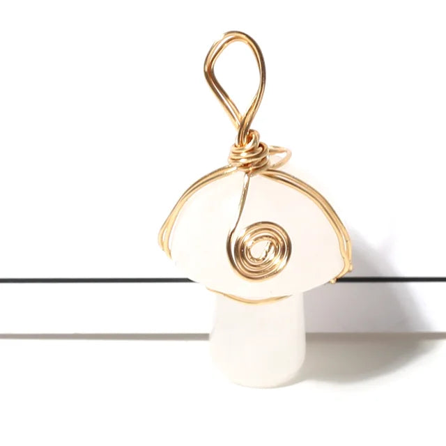 Natural Stone Mushroom Shape Pendant