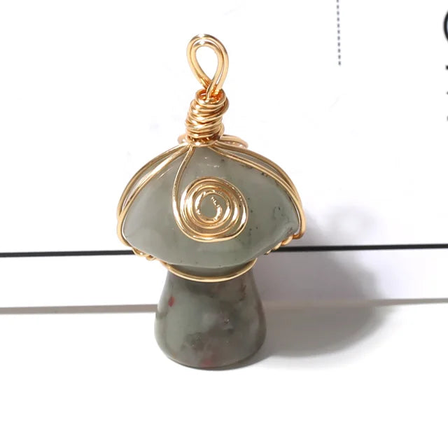 Natural Stone Mushroom Shape Pendant